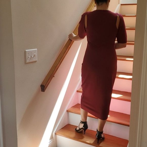 NWOT Burgundy Body Con Cut Out Dress - Picture 5 of 8